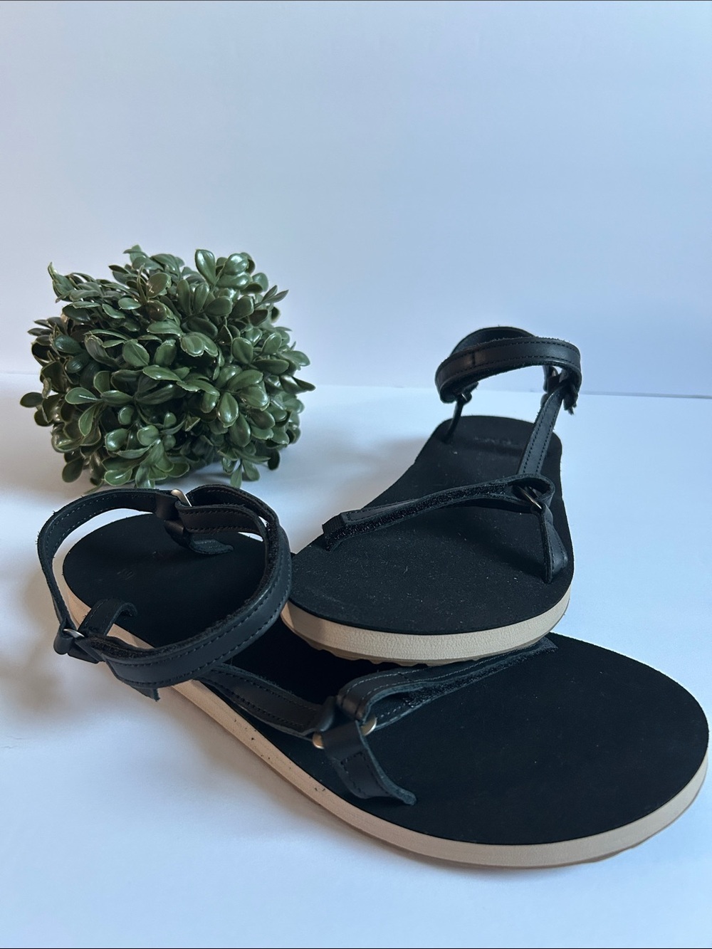 Teva Black and Tan Women's Adjustable Strap Sandals